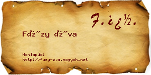 Füzy Éva névjegykártya